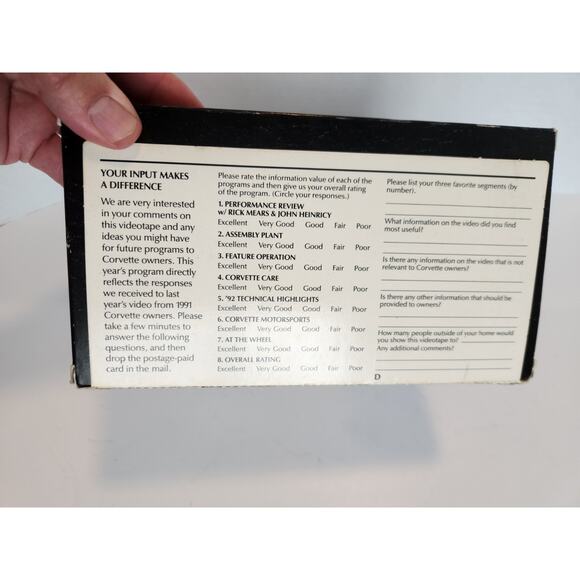 1992 Chevrolet Corvette Owner's VHS Video Tape (Dealer Version) Sealed - Picture 5 of 5